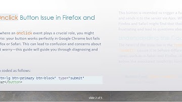 Fixing the Onclick Button Issue: Why It’s Not Working in Firefox or Safari