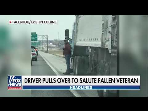 Army Vet Stops Semi-Truck on Highway, Gets Out to Salute Fallen WWII Veteran