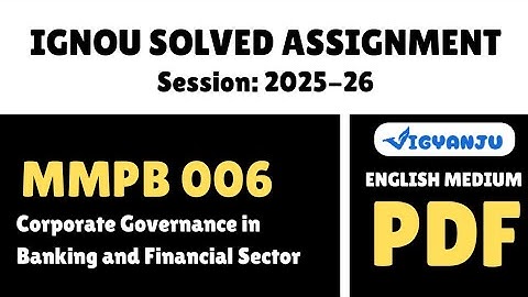 IGNOU MMPB 006 Solved Assignment 2025-26 Pdf Download | IGNOU MBA Solved Assignment 2025-26