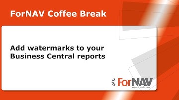 Add watermarks to your Business Central reports