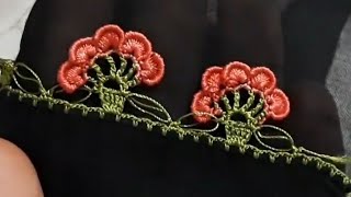 391-Fıstıklı Motifli Tığ Oya Modeli