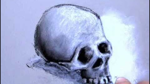 Charcoal Drawing of a Skull Part 2