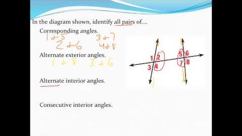 Identifying angle pairs formed by transversals
