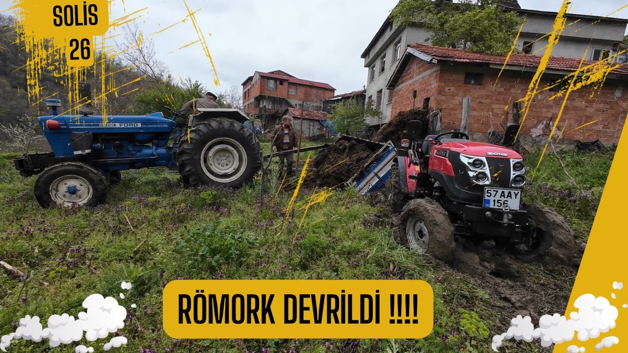 Römork Devrildi! Solis 26 Zorlandı, Ford 6600 Yardıma Geldi | Trailer Tipped, Ford 6600 Saved Us!