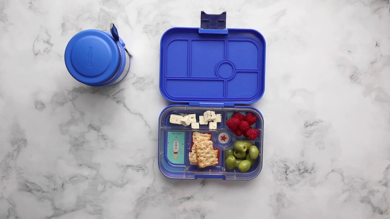 Thermal Food Jar for Hot Lunch - Yumbox Zuppa with Spoon and Band Neptune  Blue- 14oz