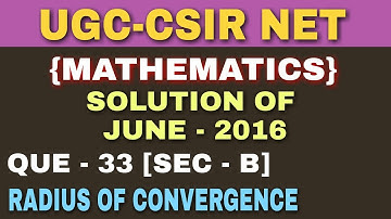Q 33 || sec - B || UGC-CSIR NET  JUNE - 2016 ||  MATHEMATICS