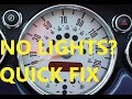 MINI Cooper dash lights not working illuminating tach problem fixed