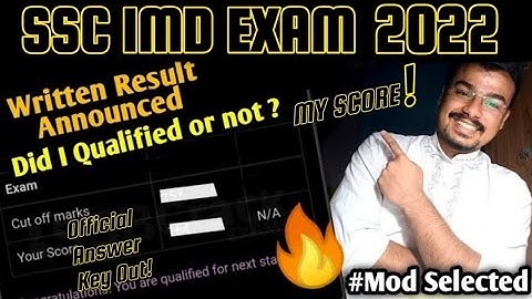 SSC IMD EXAM RESULT 2022 || Official Answer Key || Expected Cutoff || JOINING || RAW MARKS