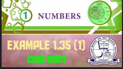 CLASS : 8 | EXAMPLE 1.35 (i) | CUBE ROOT