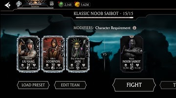 Boss Klassic NOOB SAIBOT challenge Hard Fight + Rewards ☠️ Mortal Kombat Mobile Gameplay