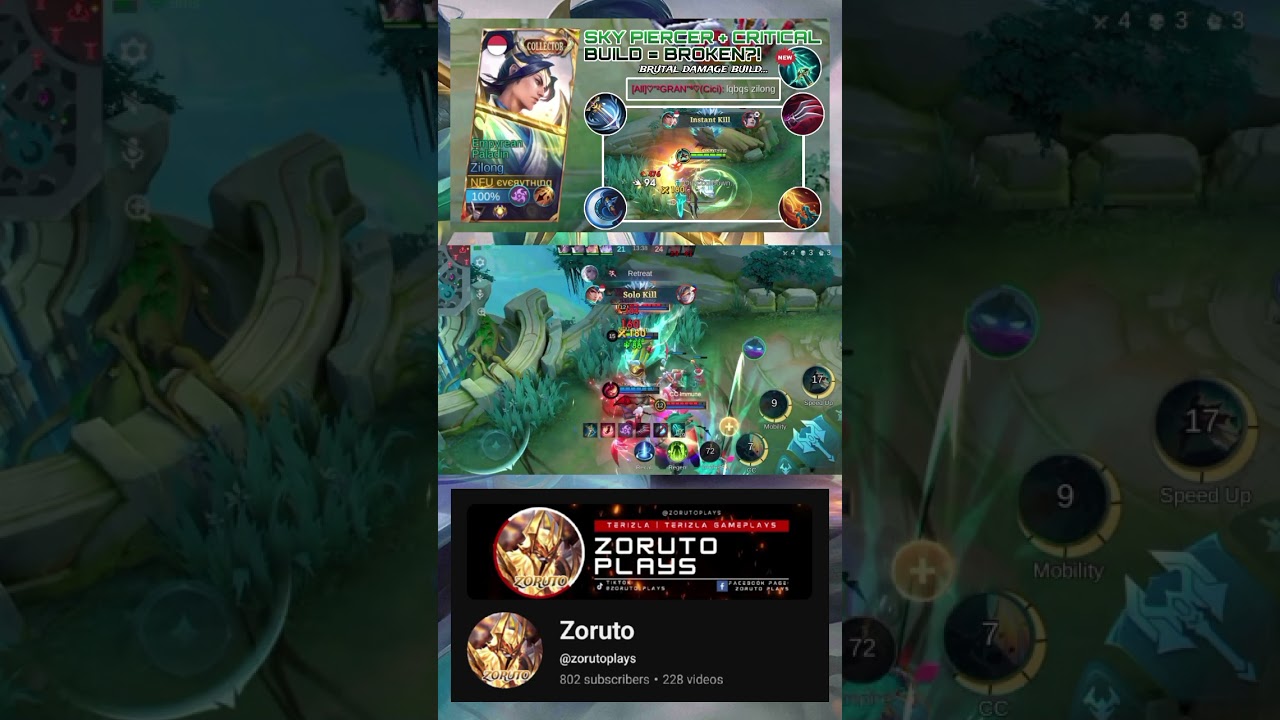 ZILONG SKY PIERCER + CRITICAL BUILD = BRUTAL DAMAGE! 