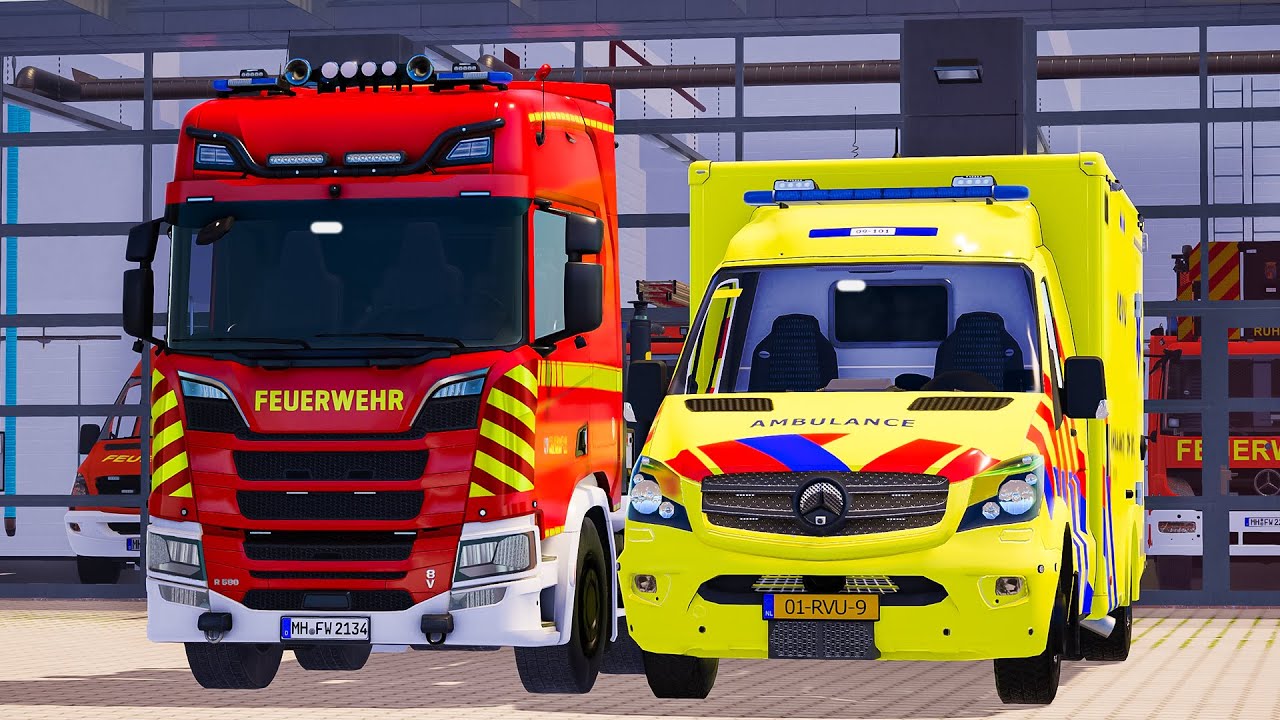 Emergency Call 112 - Dutch New Skins Swap Body Vehicle and Ambulance Rapid Responding! 4K