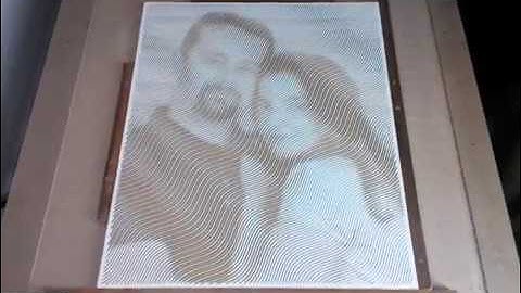 CNC Router Engraving Halftone Picture on MDF