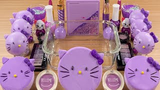 Lavender Hello Kitty w CLAY★Mixing Makeup Eyeshadow Glitter into SLIME★ASMR★Satisfying Slime#070 by XOXO SLIME ASMR 12,547 views 3 years ago 12 minutes, 1 second