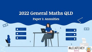 2022 External Exams QLD: General Math Paper 1: Annuities