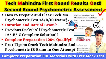 🛑Pro+ Tips to Qualify Tech Mahindra 2nd Round Psychometric Assessment 1A/1B/1C Exam Free💯 Materials
