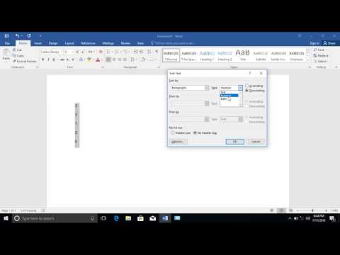 Microsoft Word | how to sort درس ۷: چگونه لیست را به اساس حروف الفبا مرتب کرد