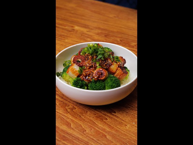 【簡単なちくわのおかず】ガーリックソースが最高にマッチした手軽なちくわ丼 / Garlic Chikuwa Rice Bowl #Shorts