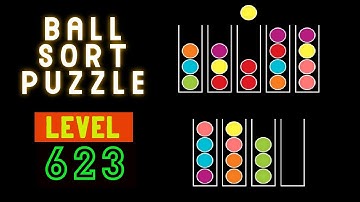 BALL SORT PUZZLE | LEVEL 623 🤭⚽😋⚾🙄🛸🥍🏀🧶🥎🧩