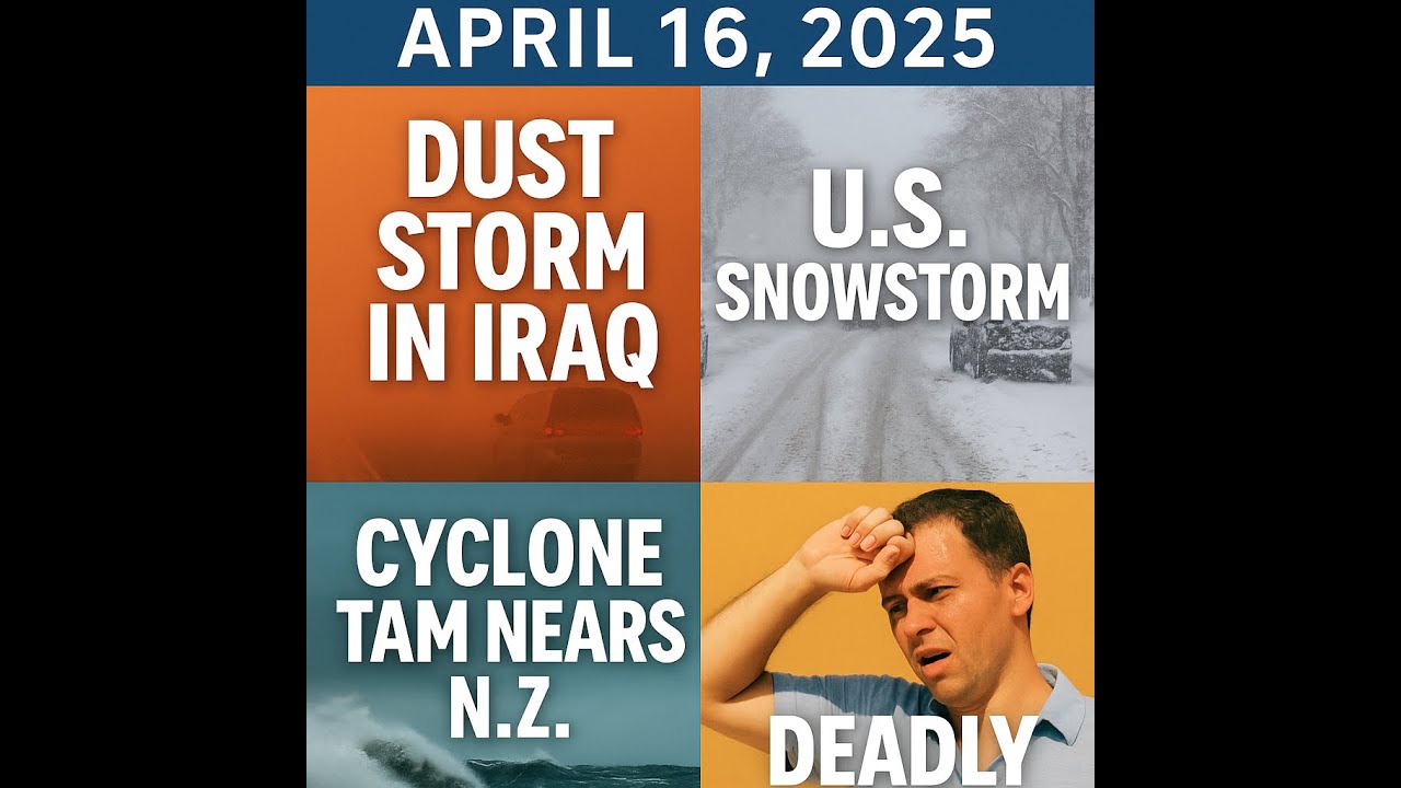Dust Storm in Iraq, US Snowstorm, Cyclone Tam, India-Pak Heatwave, Ireland Rain | April 16, 2025