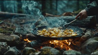 🌲Forest mushrooms hunt and cooking. This is a dish you must make on your next camping trip.🔥
