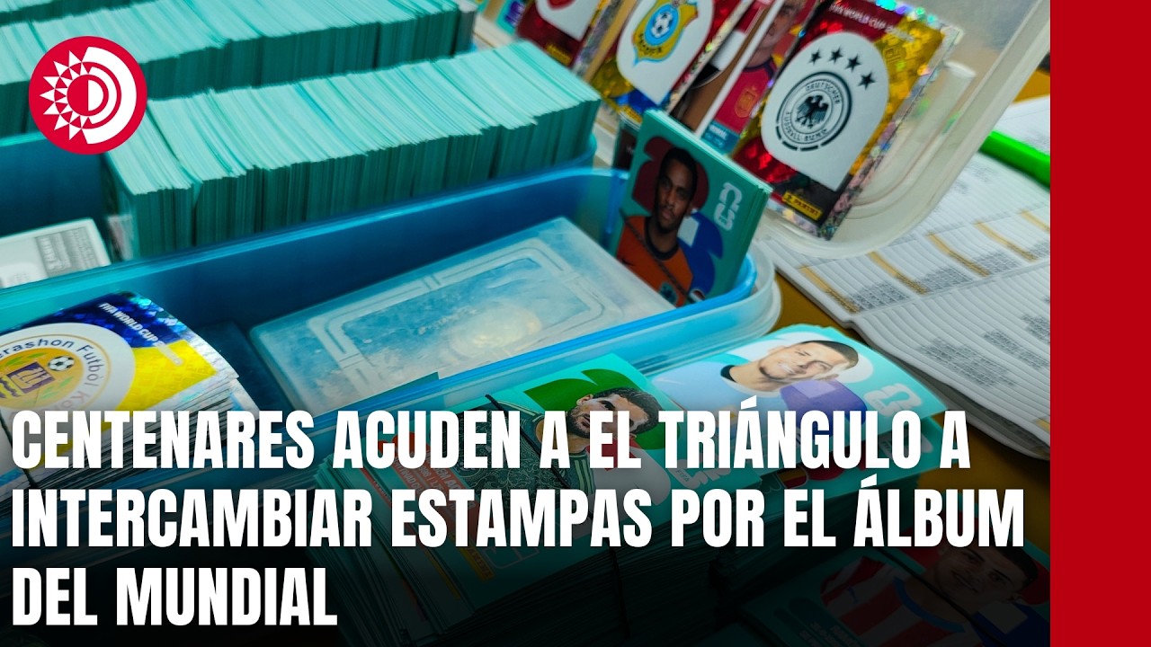 Centenares acuden a El Triángulo a intercambiar estampas por el álbum del Mundial
