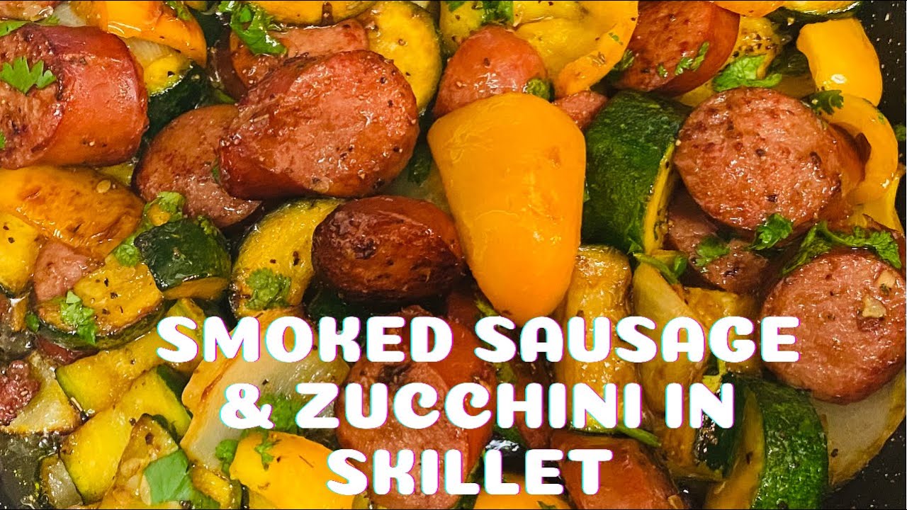 How to cook Smoked Sausage & Zucchini Skillet, home style dinner