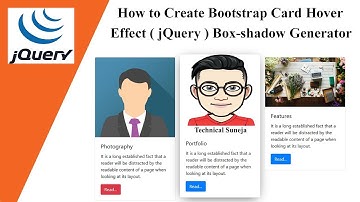 How to Create Bootstrap Card Hover Effect ( jQuery ) | Box-shadow Generator 🔥🔥