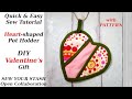 Easy Sew Tutorial With Pattern Heart-shaped Pot Holder / Kitchen Mitt / Oven Mitt - Sewing Gift