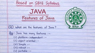 Features of Java in Hindi | Java Features Explained for Beginners (SBTE Syllabus)