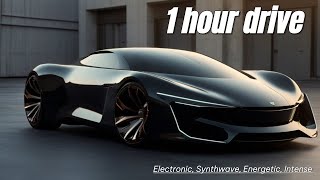 1 hour drive - Futuristic Racing Music  (Electronic, Synthwave, Energetic, Intense)