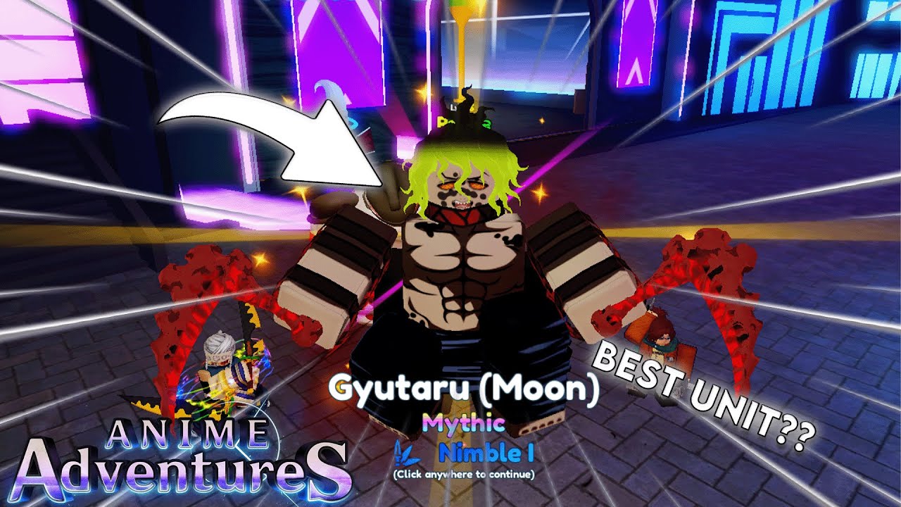 LVL 100 EVOLVED GYUTARO (MOON) SHOWCASE IN ANIME ADVENTURE! 