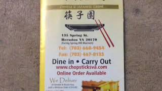 Showing and Reviewing Chopsticks Restaurant Menu and Food Blue Chopstix Menu