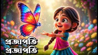 প্রজাপতি প্রজাপতি | Projapoti Projapoti | Bangla Rhymes for Kids | Bengali Cartoon by Pundu Rhymes
