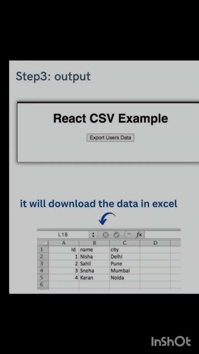 Export Data from React to Excel@Developer2515 #technology#coding # ...