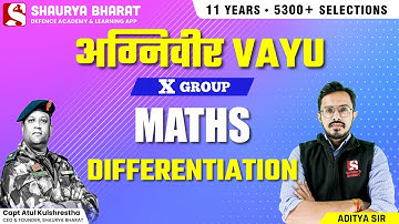 Differentiation-  For Air force II Agniveer Vayu X Group Math II by Aditya sir