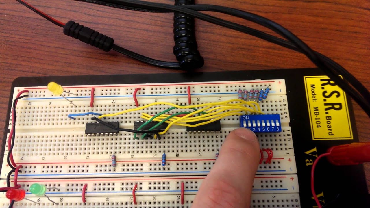 Half Adder & Simple Security System Breadboard - YouTube