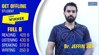 Helpful OET tutors, Great techniques - Says Dr. Jeffin  - COSMO OET Centre Trivandrum Kottayam