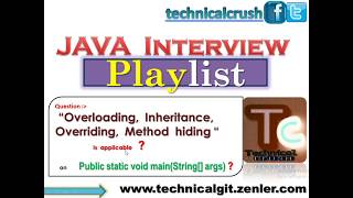 CAN we override , Overload, Inherit main() method in java || JAVA INTERVIEW || HINDI