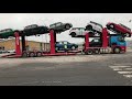 Loading 11 mini’s, car transporter, Oxford mini plant, uk trucking