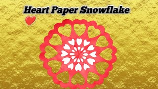 Heart Paper Snowflake ❤️Beautiful Heart Paper Craft ✂️#PaperPixelArt #HeartSnowflake #DIYCraft