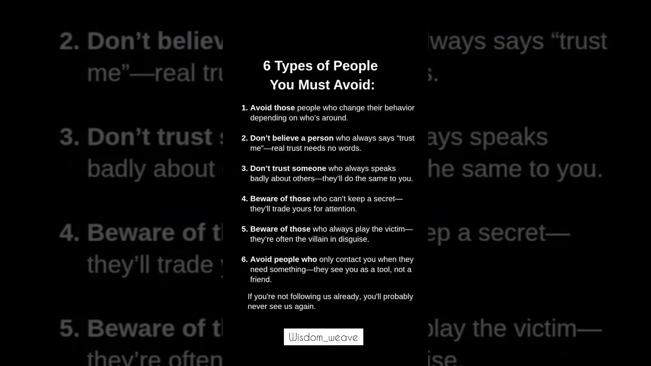 6 Types of People You Must Avoid — Protect Your Peace & Set Boundaries