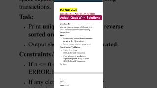 TCS NQT 2026 13th April coding Questions 🔥#tcsnqt2026 #tcsnqt #tcs