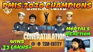 TsmEntity Champion Of PMIS 2020 Mortal's Reaction, Winning More Than 23 Lakhs Pubg Mobile Highlights
