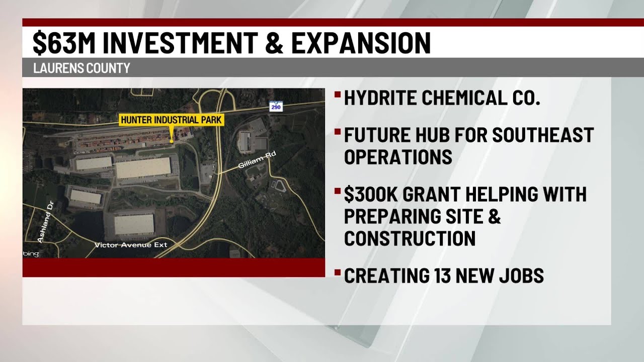 Chemical manufacturer to expand to Laurens Co., creating new jobs