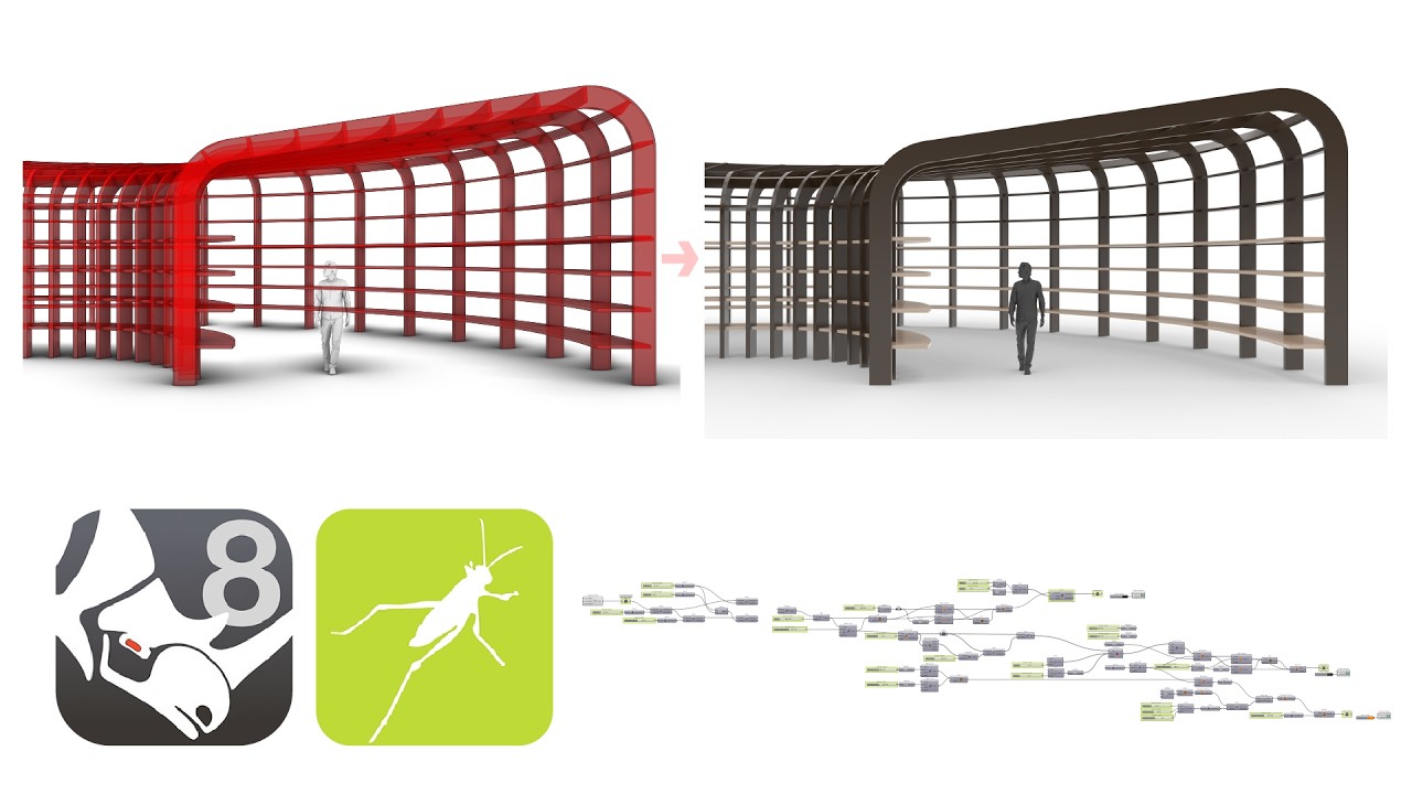 Parametric Design Tutorial Display Pavillion Radial Structure Design With Grasshopper for Rhino 8 3D