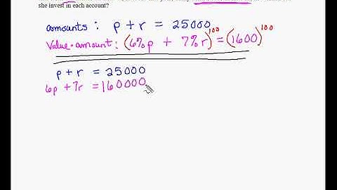 17g Word Problems 2 equations 2 unknowns   investment   example 3