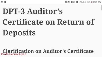 MCA Clarification on DPT-3 Auditor’s Certificate on Return of Deposits