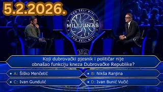 Download Lagu Tko želi biti milijunaš - 5.2.2026. MP3