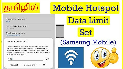 How to Set Mobile Hotspot Data Limit Samsung Mobile Tamil | VividTech